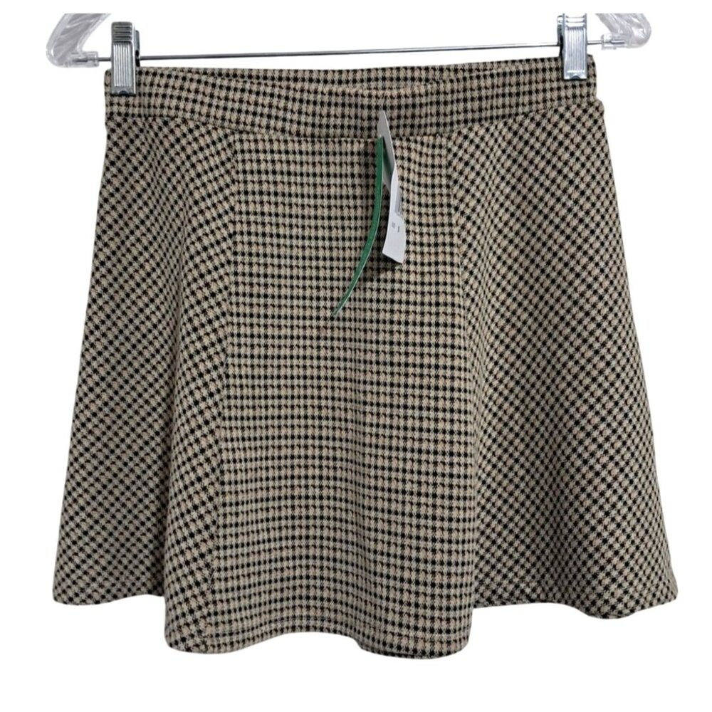 Stitch &‎ Pine Houndstooth A-Line Mini Skirt S Polyester Blend